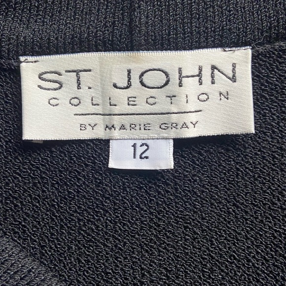 St. John Knit Silk Bomber Jacket Cardigan Floral V-Neck VTG Multicolor Size 12 - Picture 2 of 3